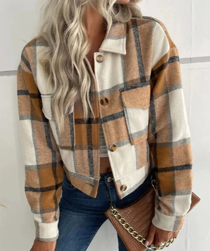 ג׳קט משובץ קצר- אליינה