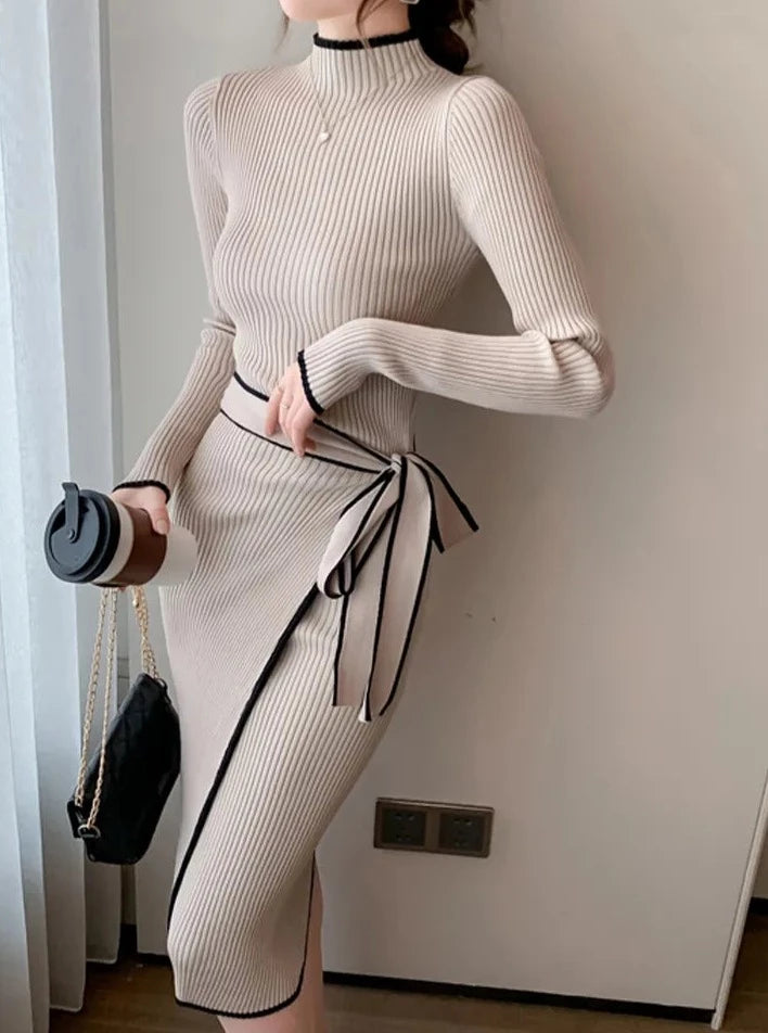 שמלת קשירה מסריג- קייסי