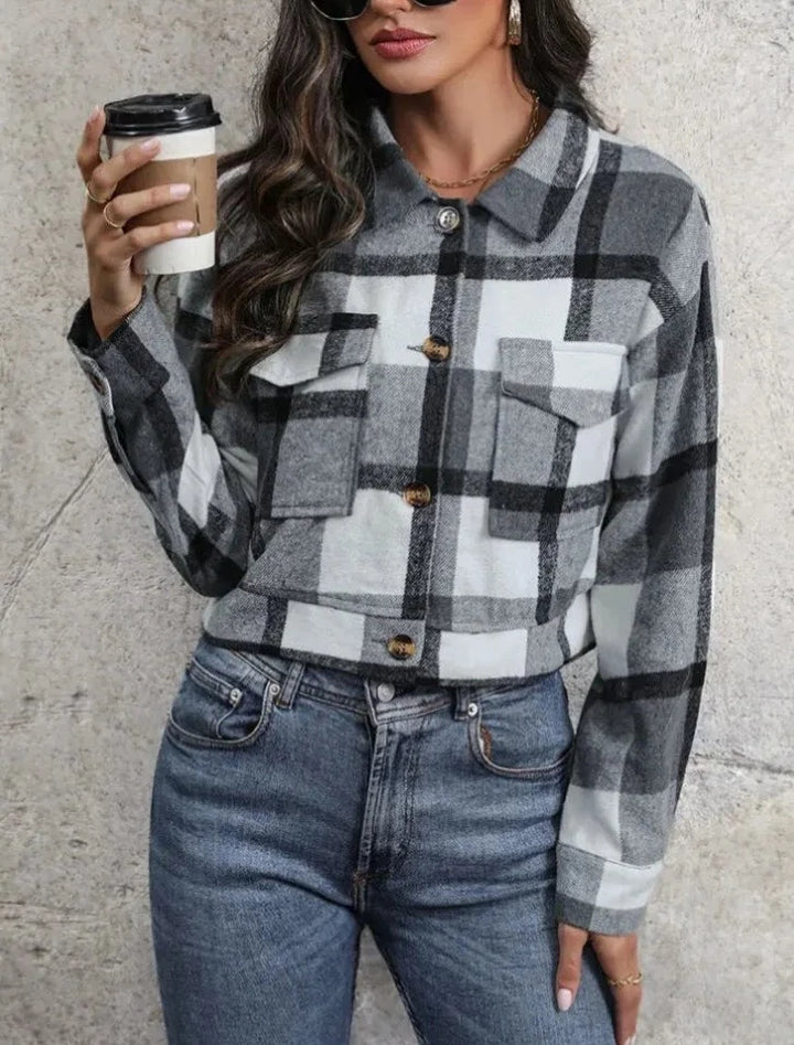 ג׳קט משובץ קצר- אליינה