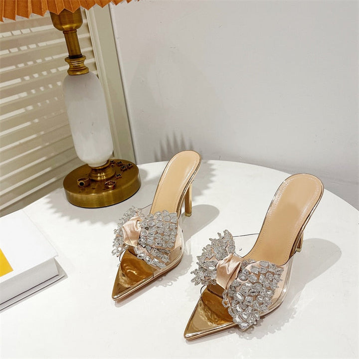 כפכפי עקב פפיון משובץ -שיינה