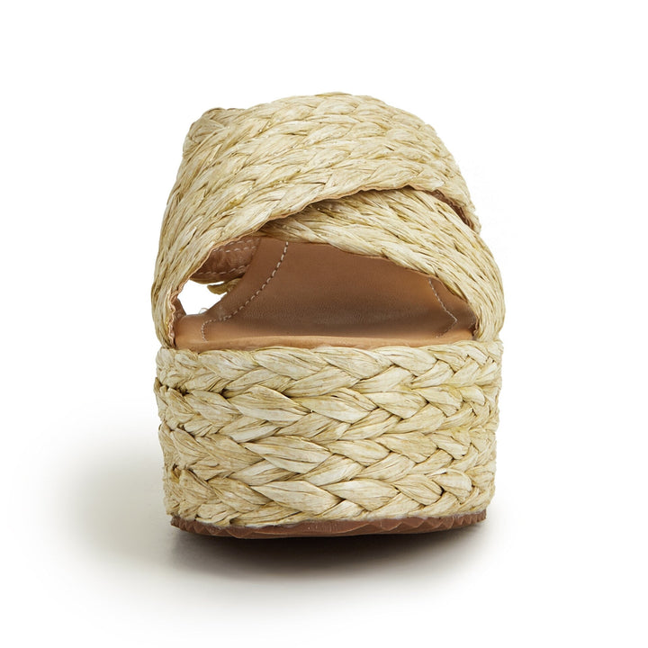 כפכף פלטפורמה בוהו- שקד